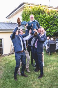 Marie et Kevin lors des festivités par le Studio Salvucci